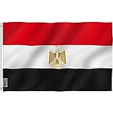 Anley Fly Breeze 3x5 Foot Egypt Flag - Vivid Color and Fade proof - Canvas Header and Double Stitched - Egyptian Flags Polyes