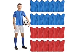 Geyoga 24 Pack Pinnies Scrimmage Vests Practice Jersey for Men Soccer Vests Adult Soccer Team Training Vest