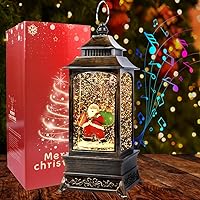 Purplecrystal [Función de Temporizador Luces navideñas Retro,Luces de Regalo de Papá Noel,8 música navideña Luces navideñas,U