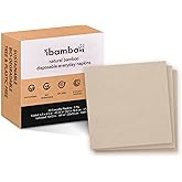 Ibambo 50 Pack 100% Bamboo Everyday Napkins - 2-Ply FSC Certified Lunch & Dinner Napkins | Bamboo Napkins for Home or Commerc