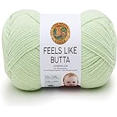 Lion Brand Yarn Feels Like Butta Soft Yarn for Crocheting and Knitting, Velvety, 1-Pack, Mint