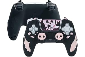 GeekShare Conjunto de películas de controle PS5, capa protetora de silicone antiderrapante para controle sem fio PS5, com 2 t