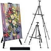 Artify Easel for Painting, Double-Tier Easel Stand, Adjustable Height from 22-66 Inches, Tripod for Painting and Display with