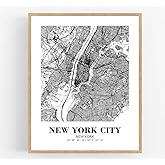 Eleville 8X10 Unframed New York City New York City View Abstract Road Modern Map Art Print Poster Wall Office Home Decor Mini