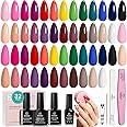 Beetles Gel Nail Polish 25 Colors Gel Polish Set Nude Blue Pink Red Gel Polish Chic Outfits Collection with 3Pcs Base Top Coa