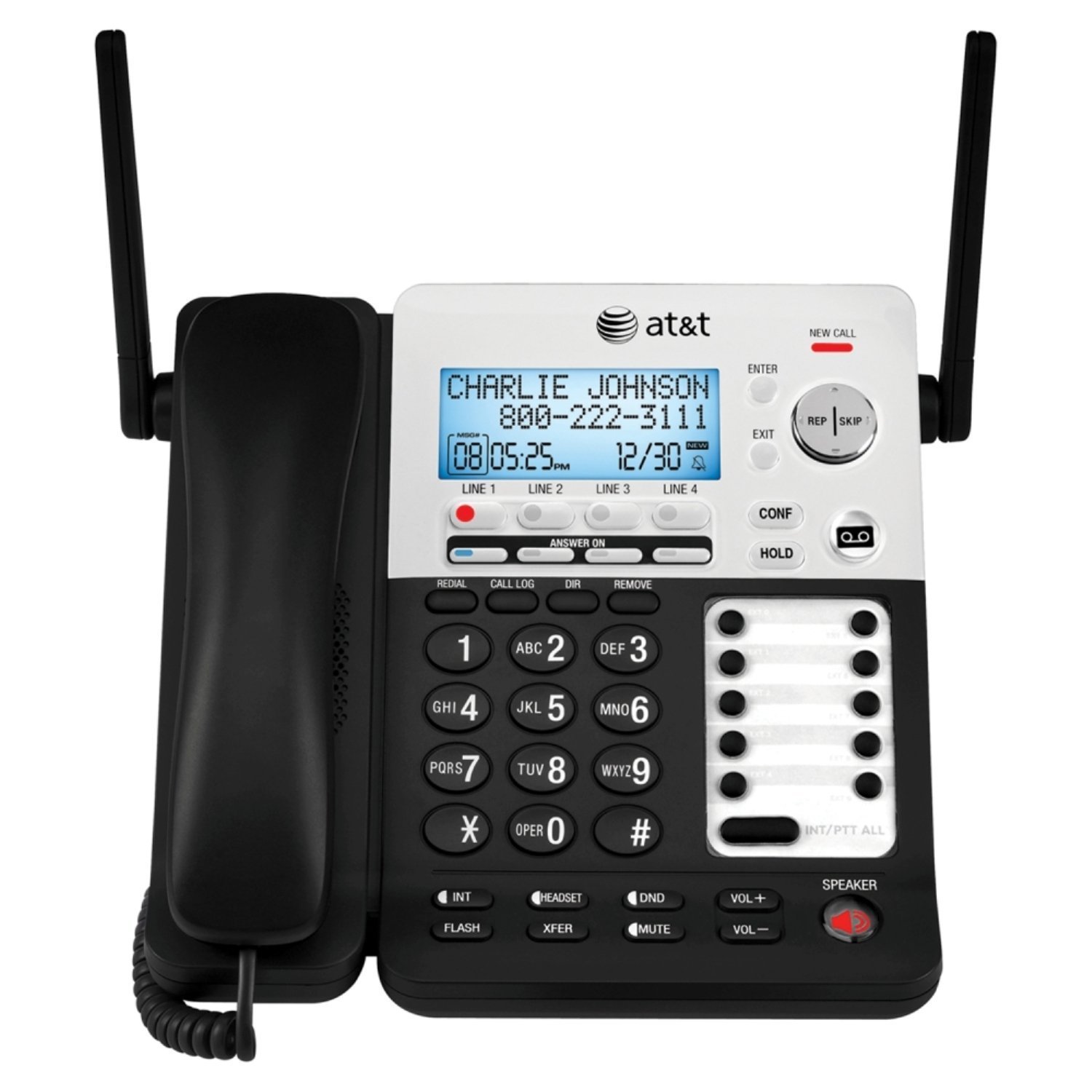 AT&T SynJ SB67158 DECT 6.0 4-Line Corded/Cordless Small Business Phone System with Answering System