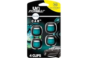 Febreze Unstopables Car Odor-Fighting Car Freshener Vent Clip Fresh Scent, .07 oz. Car Vent Clip, Pack of 4