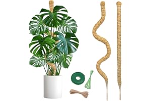 SYCARON Moss Pole, 2 PCS 27.5 Inches Moss Pole Sticks for Plant Support Monstera, Coco Coir Plant Support Stakes for Small Po