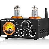 Douk Audio ST-01 PRO 200W Bluetooth Amplifier, 2 Channel Vacuum Tube Power Amp with USB DAC/Coaxial Optical Inputs/VU Meter/T