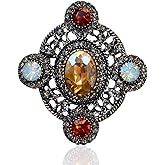 Vintage Brooch Pin for Women Girls Baroque Retro Gold Cross Brooch Accessories Elegant Austrian Crystal Rhinestone Brooch Pin