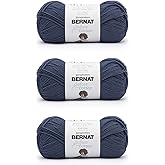 Bernat Softee Cotton Seaside Blue Yarn - 3 Pack of 120g/4.25oz - Nylon - 3 DK (Light) - 254 Yards - Knitting, Crocheting & Cr