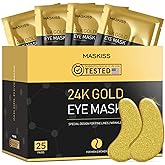 Maskiss 24k Gold Under Eye Patches (25 Pairs), eye mask, Collagen Skin Care Products, Eye Patches for Puffy Eyes, eye masks f