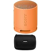 Sony SRS-XB100 Wireless Bluetooth Portable Lightweight Travel Speaker (Orange) with Travel case Bundle (2 Items)