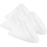 Utopia Home [24 Pack, White] Cloth Napkins 17x17 Inches, 100% Polyester Dinner Napkins with Hemmed Edges, Washable Napkins Id