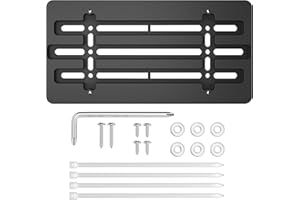 RED WOLF Front License Plate Bracket Holder Frame Tag Universal for Car Truck Van SUV with 6 Screws and Wrench Kit Black Easy