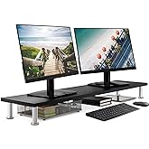 The Original Bamboo Dual Monitor Stand (As Seen On PBS) - 42 Inch Large Monitor Riser for Computer Screens, Laptop or TV - De