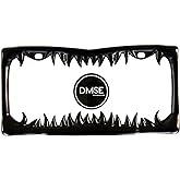DMSE Universal Metal Shark Tooth Teeth Jaws License Plate Frame Cool Design for Any Vehicle (Black Sharks Tooth)