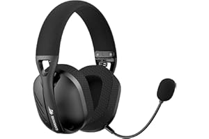 Fone de Ouvido Headset Gamer Havit Fuxi-H3 Black, Quad-Mode Com Fio e Sem Fio, Wireless 2,4GHz, Bluetooth, Cabo USB-C, Cabo 3