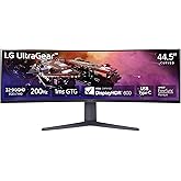 LG 45GR65DC-B 45-inch Ultragear Curved Gaming Monitor, QHD, 200Hz, 1ms, UltraWide Display, 32:9, AMD FreeSync Premium Pro, VE