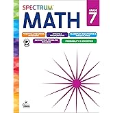 Spectrum 7th Grade Math Workbooks, Math Books for Kids Ages 12 to 13, Math Workbook Covering Geometry, Positive & Negative In