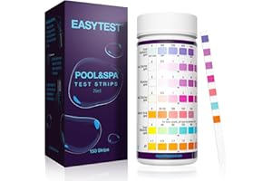 EASYTEST 7-Way Pool Test Strips, 150 Strips Water Chemical Testing for Hot tub and Spa, Accurate Test Bromine, Total Alkalini