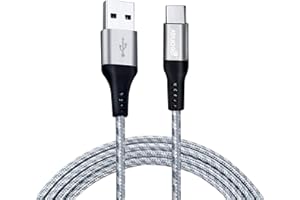 Geonav Cabo USB-C (tipo C) para USB, carregamento rápido, nylon trançado, 1,5MT, UCC06, Cinza/Branco