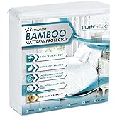 PlushDeluxe Premium Bamboo Mattress Protector – King Size, Waterproof, & Ultra Soft Breathable Noiseless Washable Bed Mattres