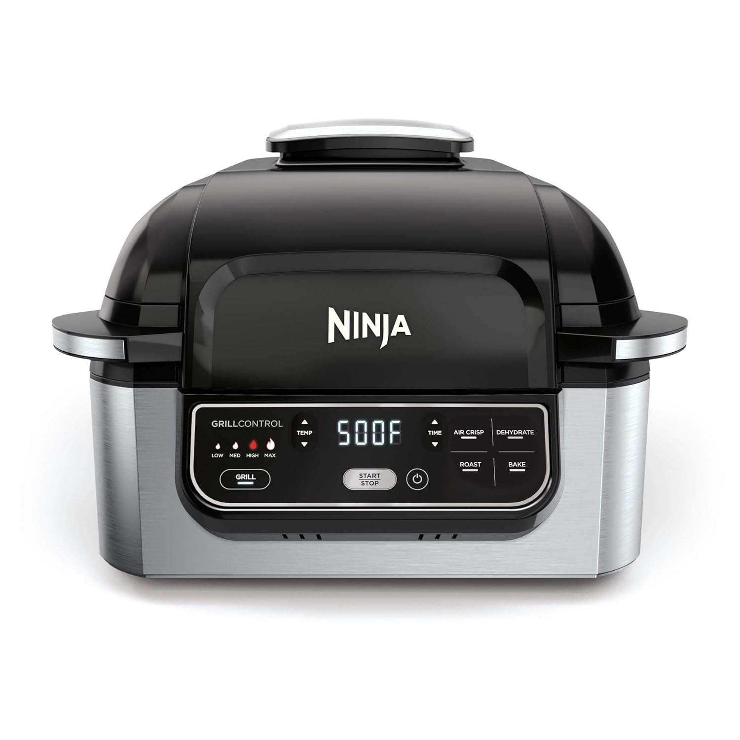 Ninja Foodi 5-in-1 4-qt. Air Fryer, Roast, Bake, Dehydrate Indoor Electric Grill (AG301), 10" x 10", Black and Silver