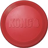 KONG Flyer - Durable Dog Toy for Outdoor Playtime - Natural Rubber Flying Disc, Dog Toy for Fetch - Safer Disc for Healthy Ac