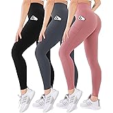 Blisset 3 Pack High Waisted Leggings for Women-Soft Athletic Tummy Control Pants for Running Yoga Workout Reg & Plus Size