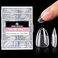 UNA GELLA Short Almond Fake Nails 216pcs Pre-shape Gel Acrylic Nail Tips for Full Cover Nail Extension Home DIY Nail Salon 12