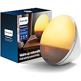 Philips SmartSleep Wake-up Light, Colored Sunrise and Sunset Simulation, 5 Natural Sounds, FM Radio & Reading Lamp, Tap Snooz