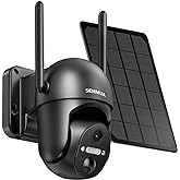 SEHMUA Solar Security Cameras Wireless Outdoor, 2K 360° View Battery Powered Outdoor Camera, WiFi Home Security with Spotligh