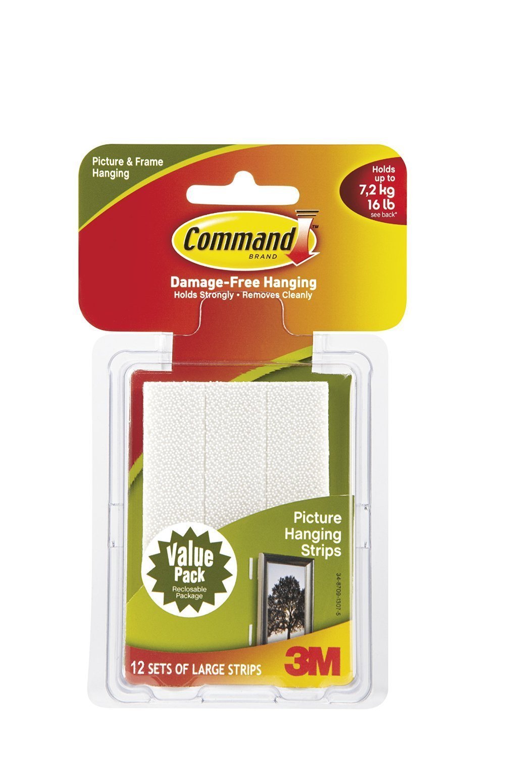 Command Picture Hanging Strips White Large 12 Pairs