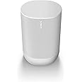 Sonos Move - Battery-powered smart speaker, Wi-Fi and Bluetooth with Alexa built-in - Lunar White, (1) Single Room (MOVE1US1)