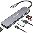 Hiearcool USB C Hub, USB C Multi-Port Adapter for MacBook Pro, 7IN1 USB C to HDMI Hub Dongle Compatible for USB C Laptops and