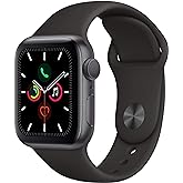 Apple Watch Series 5 (GPS, 44MM) - Space Gray Aluminum Case with Black Sport Band (Renewed)