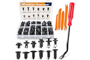 GOOACC - GRC-33 240PCS Bumper Retainer Clips Car Plastic Rivets Fasteners Push Retainer Kit Most Popular Sizes Auto Push Pin 