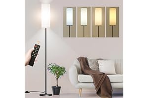 Qaubauyt Floor Lamp for Living Room Bedroom,Modern LED Floor Lamp with Remote Control and Stepless Dimmable Colors Temperatur