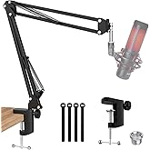 QuadCast Mic Arm Mic Stand, Boom Arm Microphone Arm for HyperX QuadCast SoloCast Blue Yeti Fifine AM8 and most Mic, Mic Stand