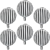 Gejoy 24 Pieces 18 Inch Black and White Striped Balloons Striped Foil Balloons Black Striped Balloons for Halloween Birthday 