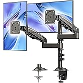 HUANUO 17-32 Inch Dual Monitor Stand, Gas Spring Dual Monitor Mount, Monitor Stand 2 Monitors, Ergonomic Adjustable Tilt/Swiv