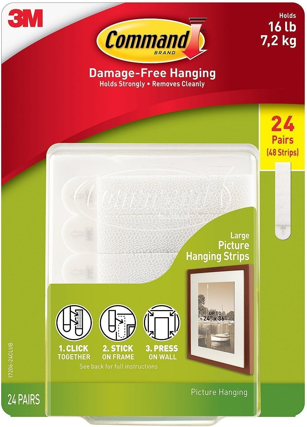 Command Strips, 24 Pairs, White