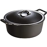 Lodge BOLD Exclusive 7 Quart Premium Pre-Seasoned Cast Iron Dutch Oven with Lid - Dual Handles - Use in the Oven, on the Stov