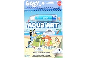 Horizon Group USA Bluey Aqua Art - Reusable Water Reveal Activity Pages With Water Pen for No-Mess Drawing and Coloring