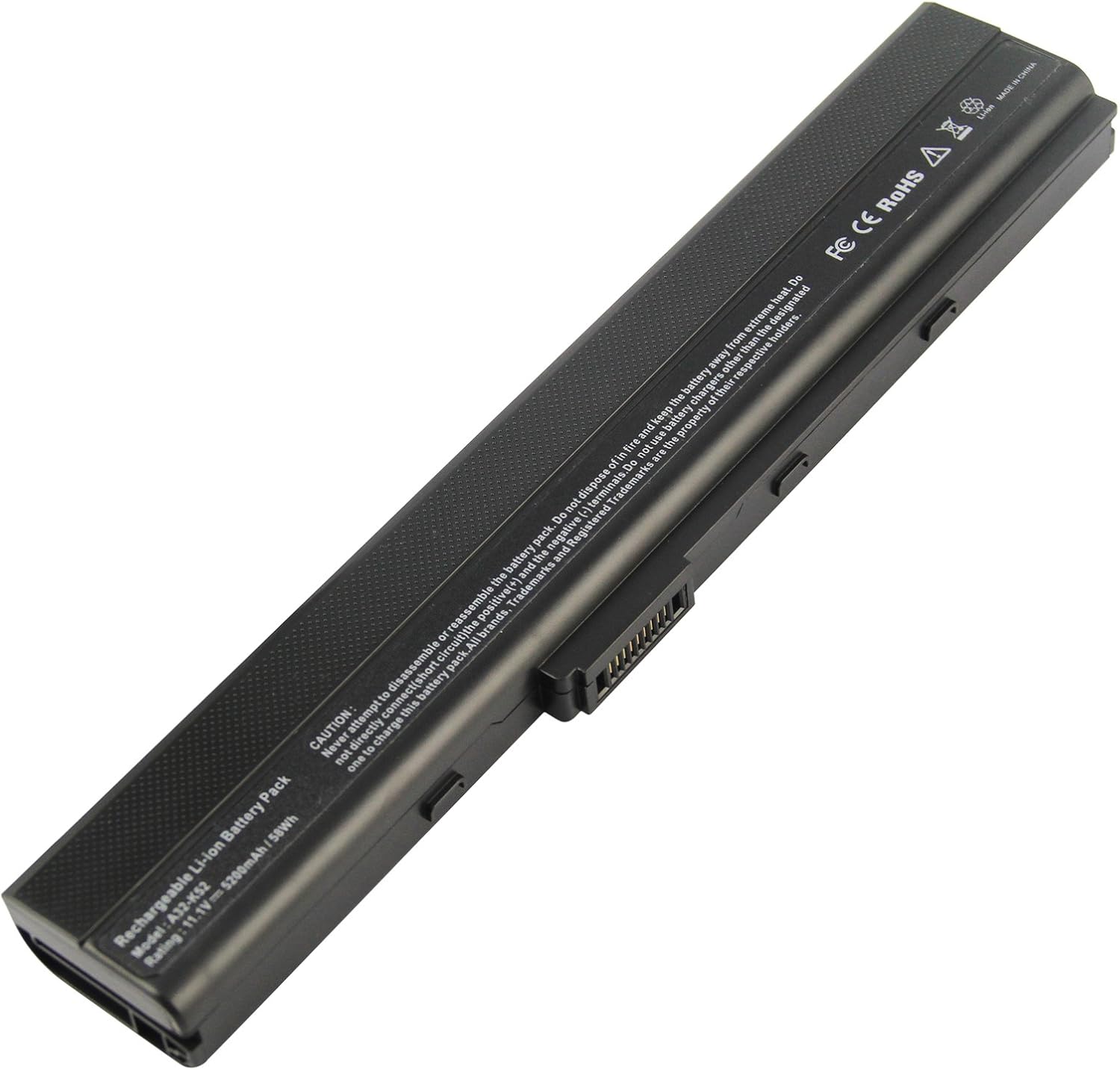 Laptop Battery for Asus A42D A52F A52J A52JV B53E B53F K42 K42J K52D K52F K52J K52JR K52JC X42D X42DE X42J X52N X52J X52F X5IJ, fits Asus A31-K52 A32-K52 A41-K52 K52L681 - [6-Cell 5200mAh/58Wh]