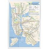 NYC Subway Map Poster New York City Official MTA 2023 2024 Edition White Wood Framed Wall Art 14x20