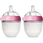 Comotomo Baby Bottle, Pink, 5 Ounce, 2 Count (Pack of 1)