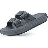 Weweya Sandals for Women and Men - Pillow Slippers - Double Buckle Adjustable Slides - EVA Flat Sandals