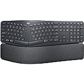 Logitech ERGO K860 Wireless Ergonomic Qwerty Keyboard - Split Keyboard, Wrist Rest, Natural Typing, Stain-Resistant Fabric, B